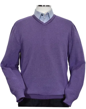 300 Plum Popcorn Stitch Sweater