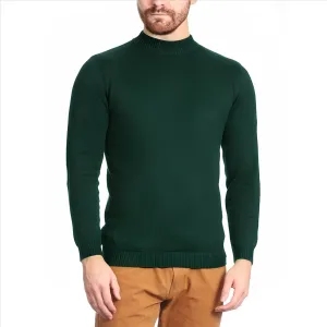 Arthur Black Men's Hunter Green Pullover Cotton Blend Mock Neck Sweater Shirt