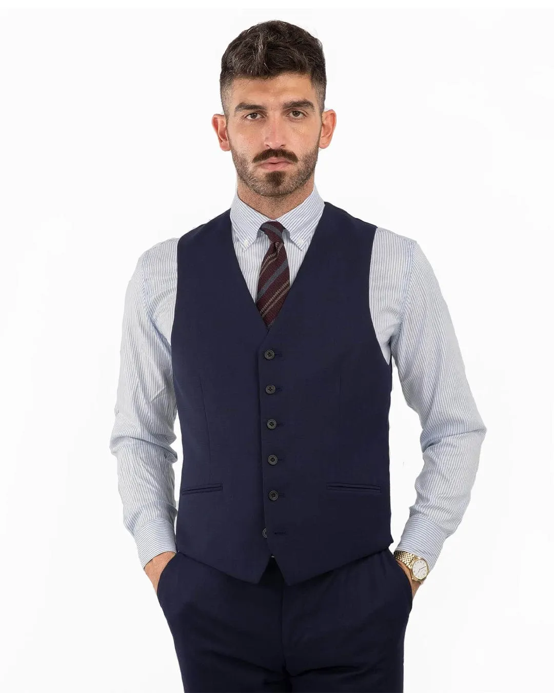 Blue Basketweave Waistcoat