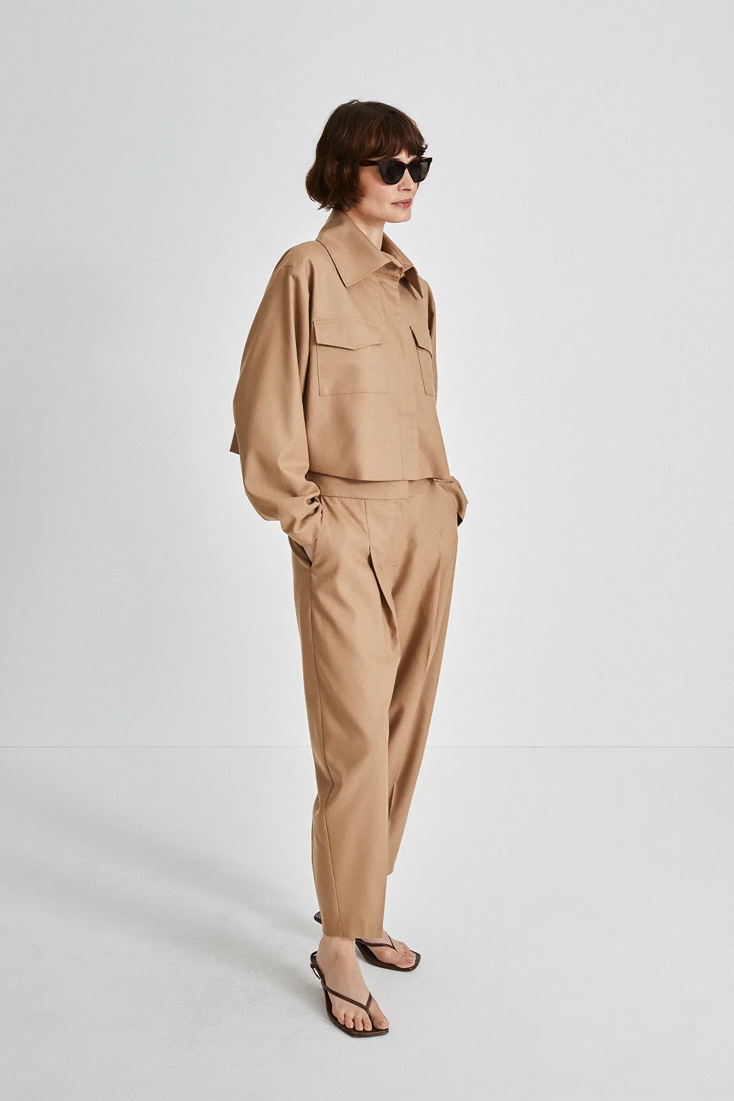 BOSA TROUSERS - BEIGE WOOL