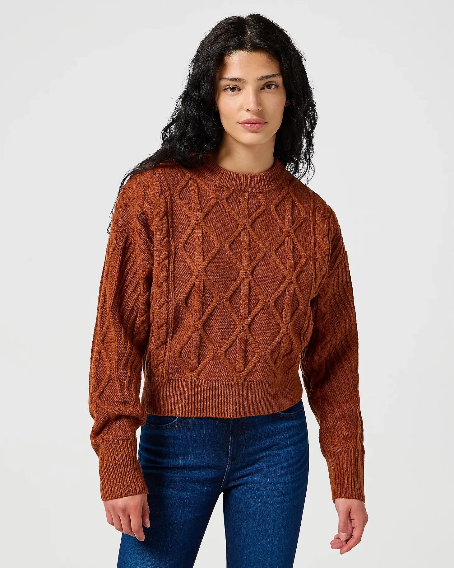 Cable Knit Jumper in Gingerbread