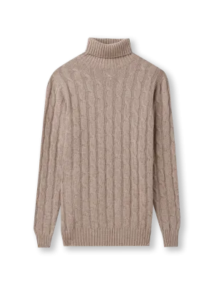 Cable Turtleneck | taupe