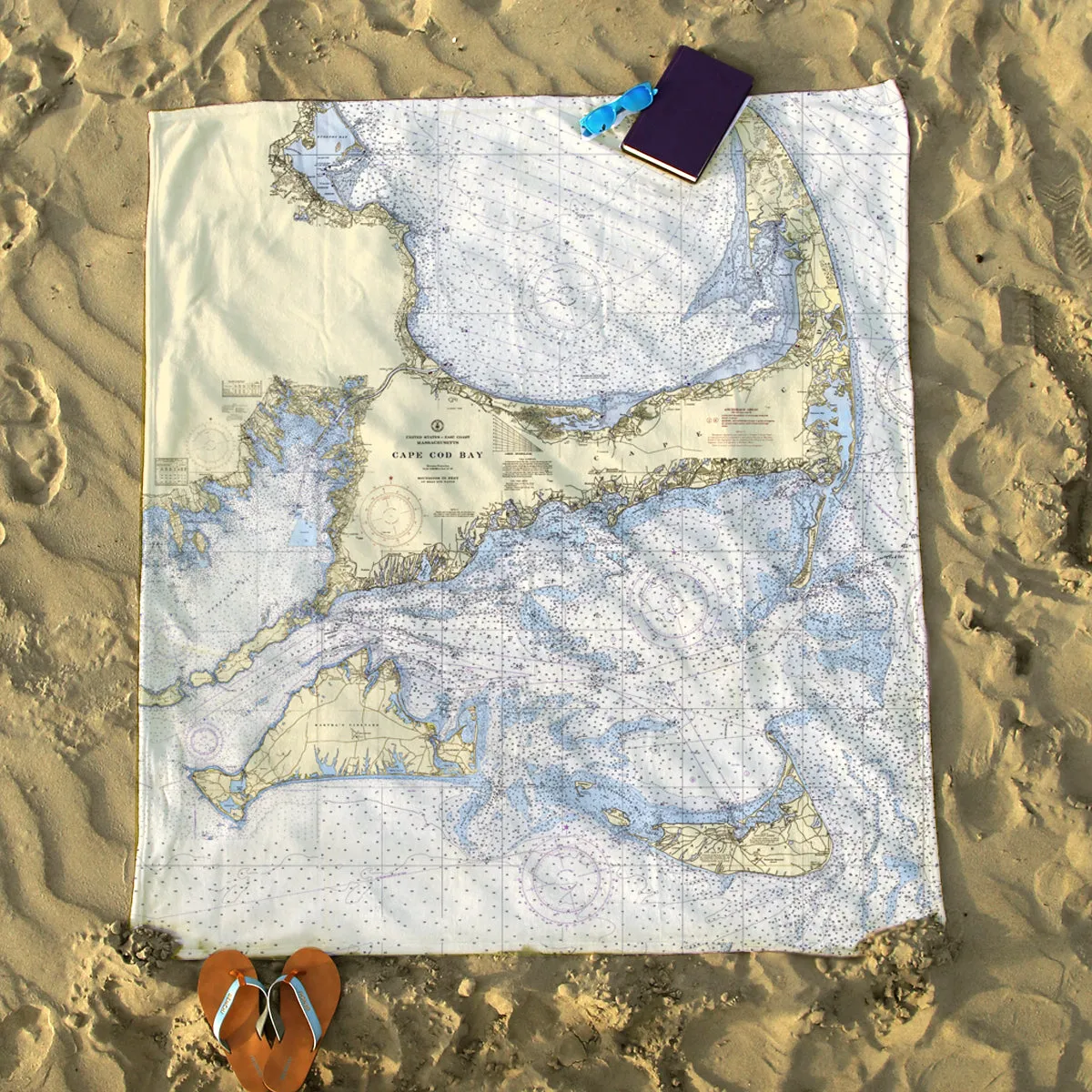 Cape Cod & The Islands Traditional Nautical Chart Blanket