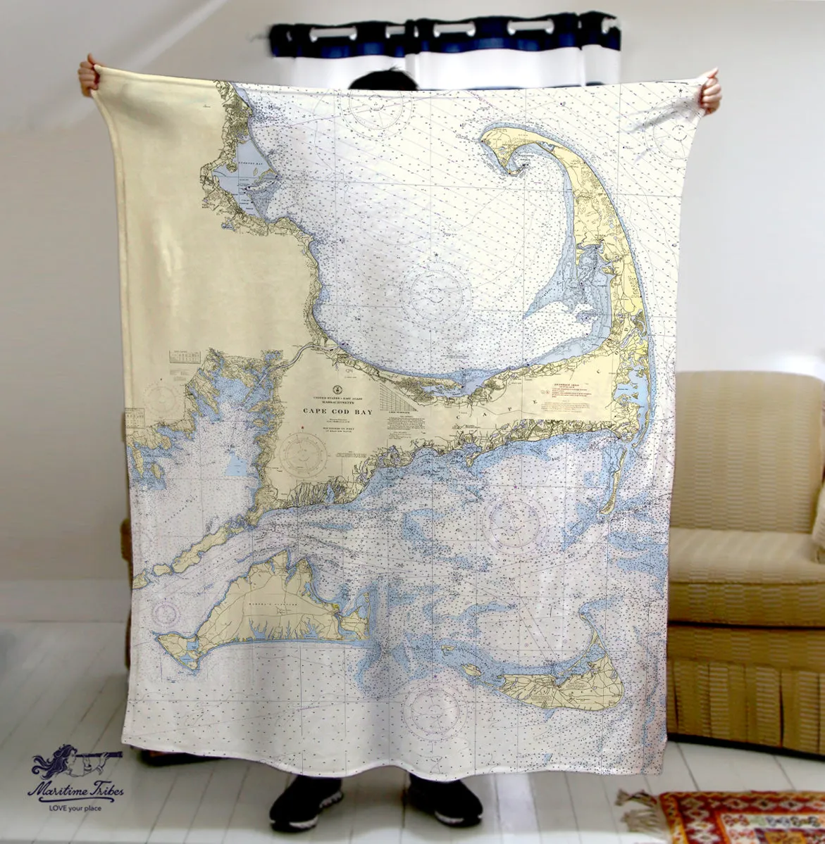 Cape Cod & The Islands Traditional Nautical Chart Blanket