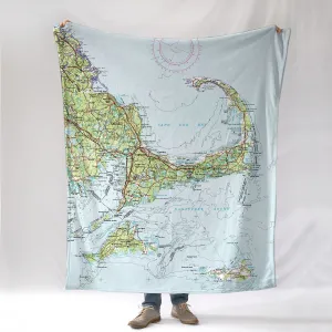 Cape Cod and the Islands, bright topo map Blanket