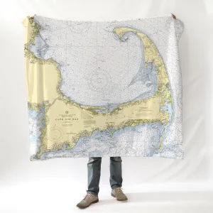 Cape Cod, MA Nautical Chart Blanket