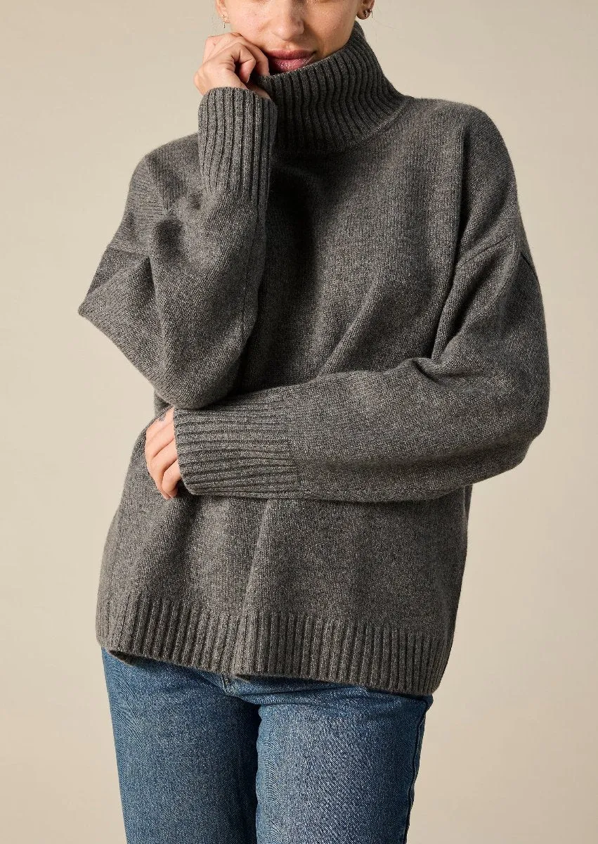 Cashmere Sunday Sweater in Charcoal Grey