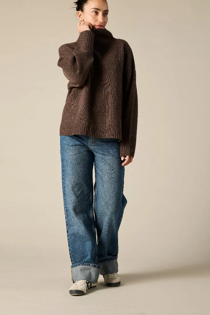 Cashmere Sunday Sweater in Woodland Brown (low stock)