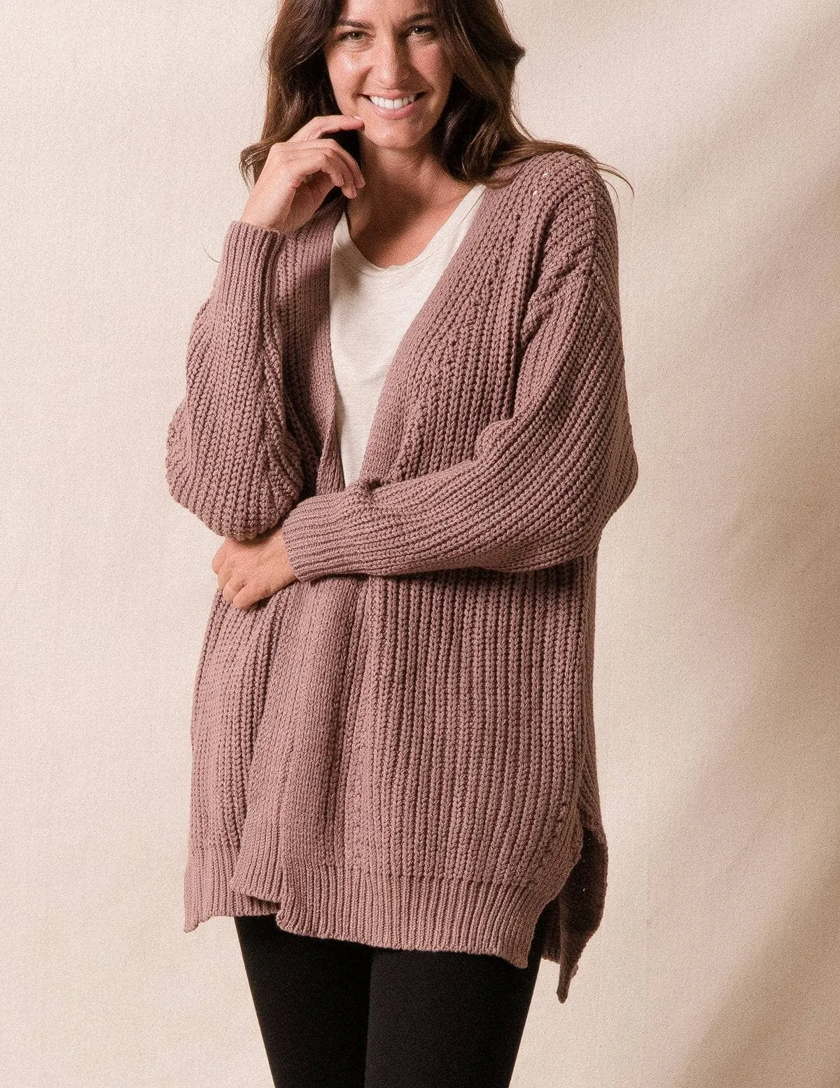 Chesney Sweater Wrap - Desert Rose