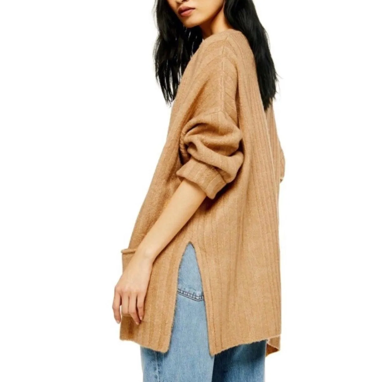 Chunky Mid-Length Cardigan Sweater