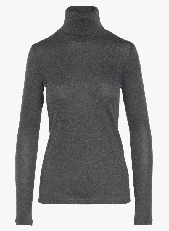 Cotton Cashmere Turtleneck Top