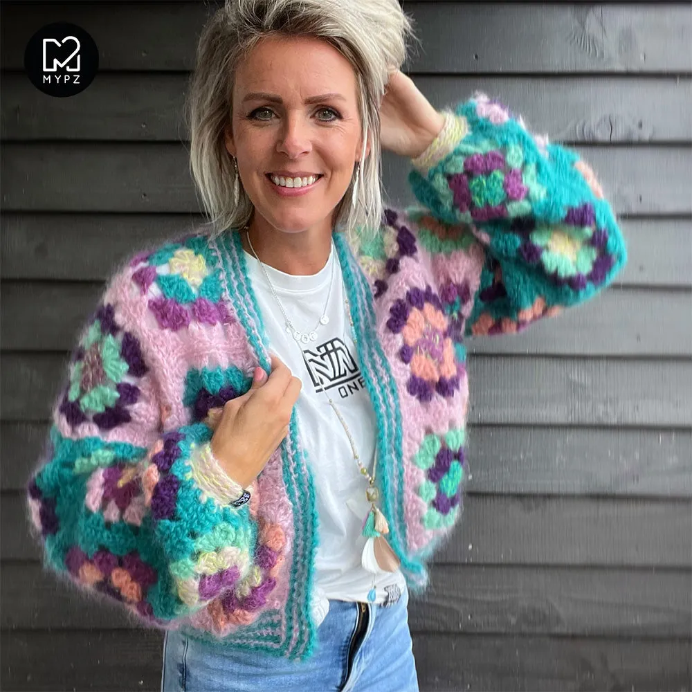 Crochet pattern - MYPZ Granny square bomber cardigan Hailey (ENG-NL)