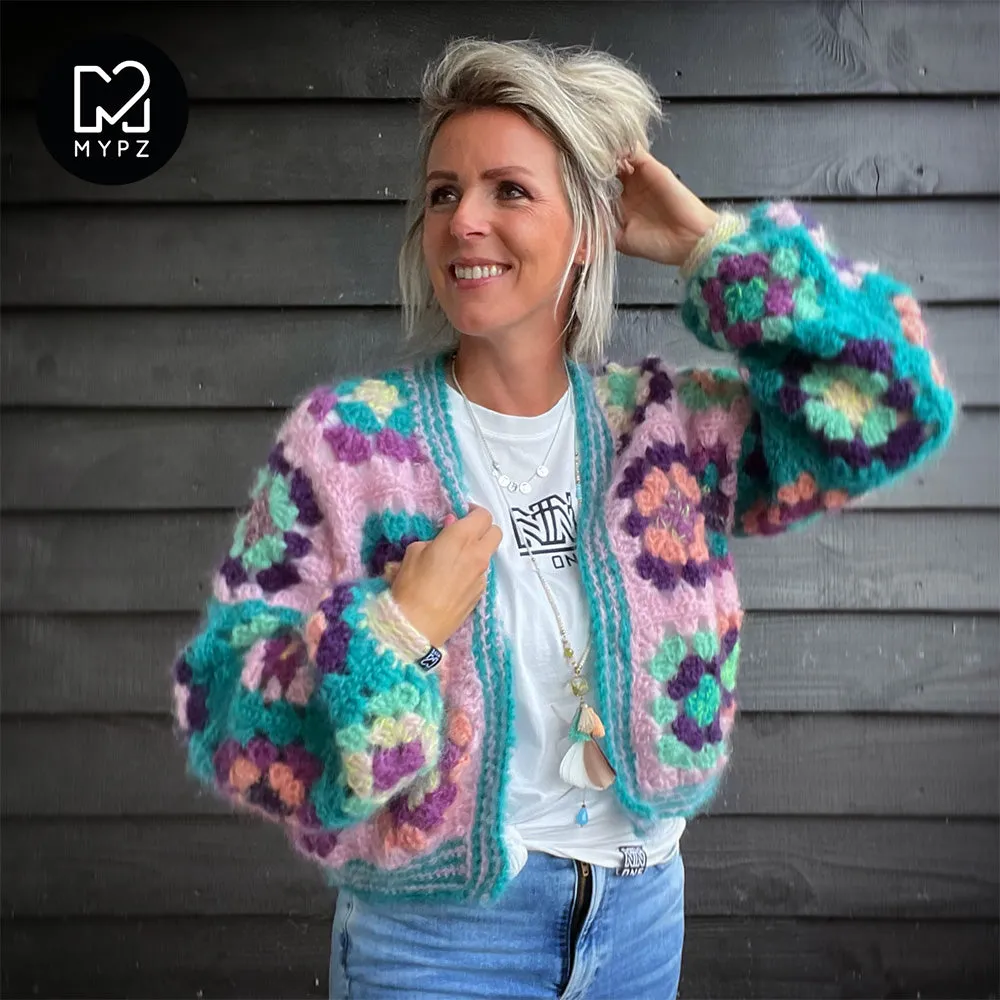 Crochet pattern - MYPZ Granny square bomber cardigan Hailey (ENG-NL)