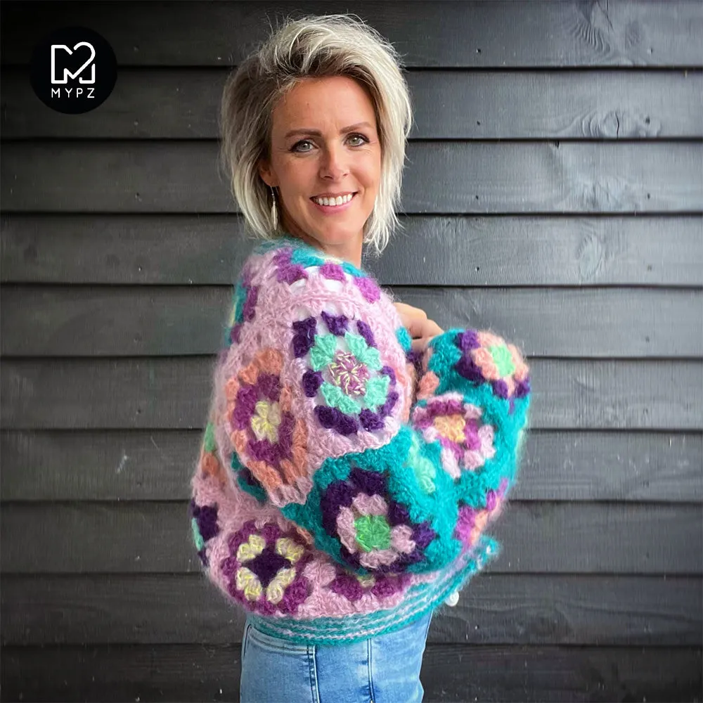 Crochet pattern - MYPZ Granny square bomber cardigan Hailey (ENG-NL)