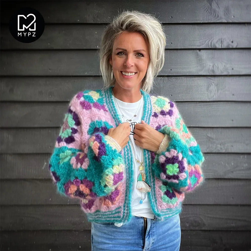 Crochet pattern - MYPZ Granny square bomber cardigan Hailey (ENG-NL)