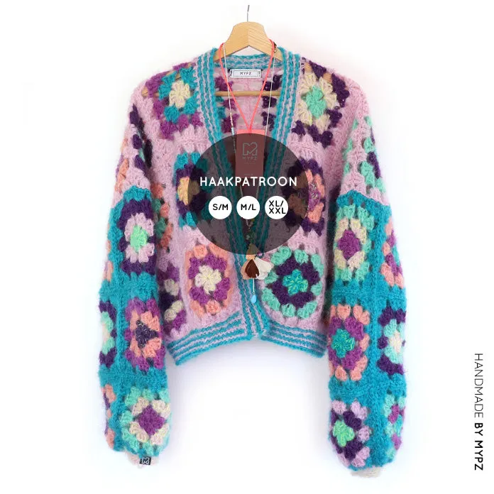 Crochet pattern - MYPZ Granny square bomber cardigan Hailey (ENG-NL)