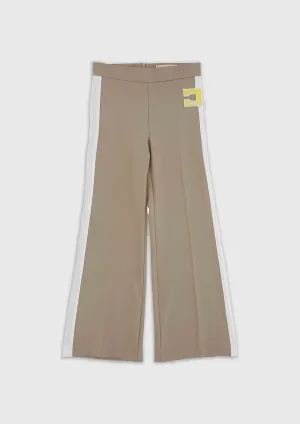 Elisabetta Franchi Wide Leg Camel Trousers with Side Stripe