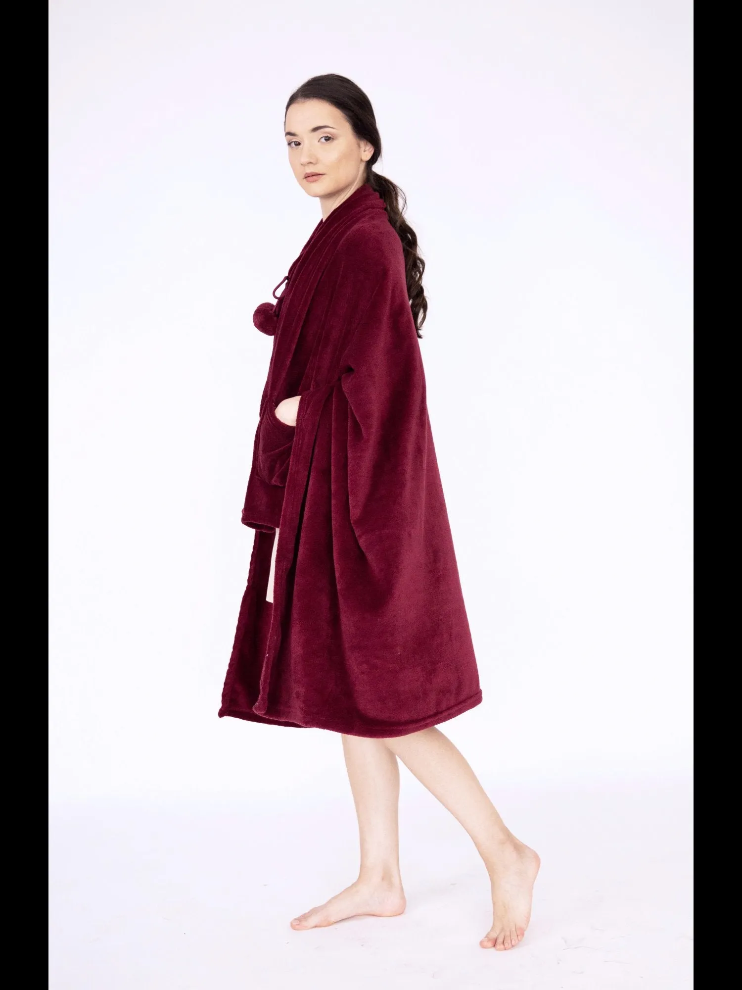 Elke Faux-Fur Fleece Wrap Robe - NY&C x Chic Home