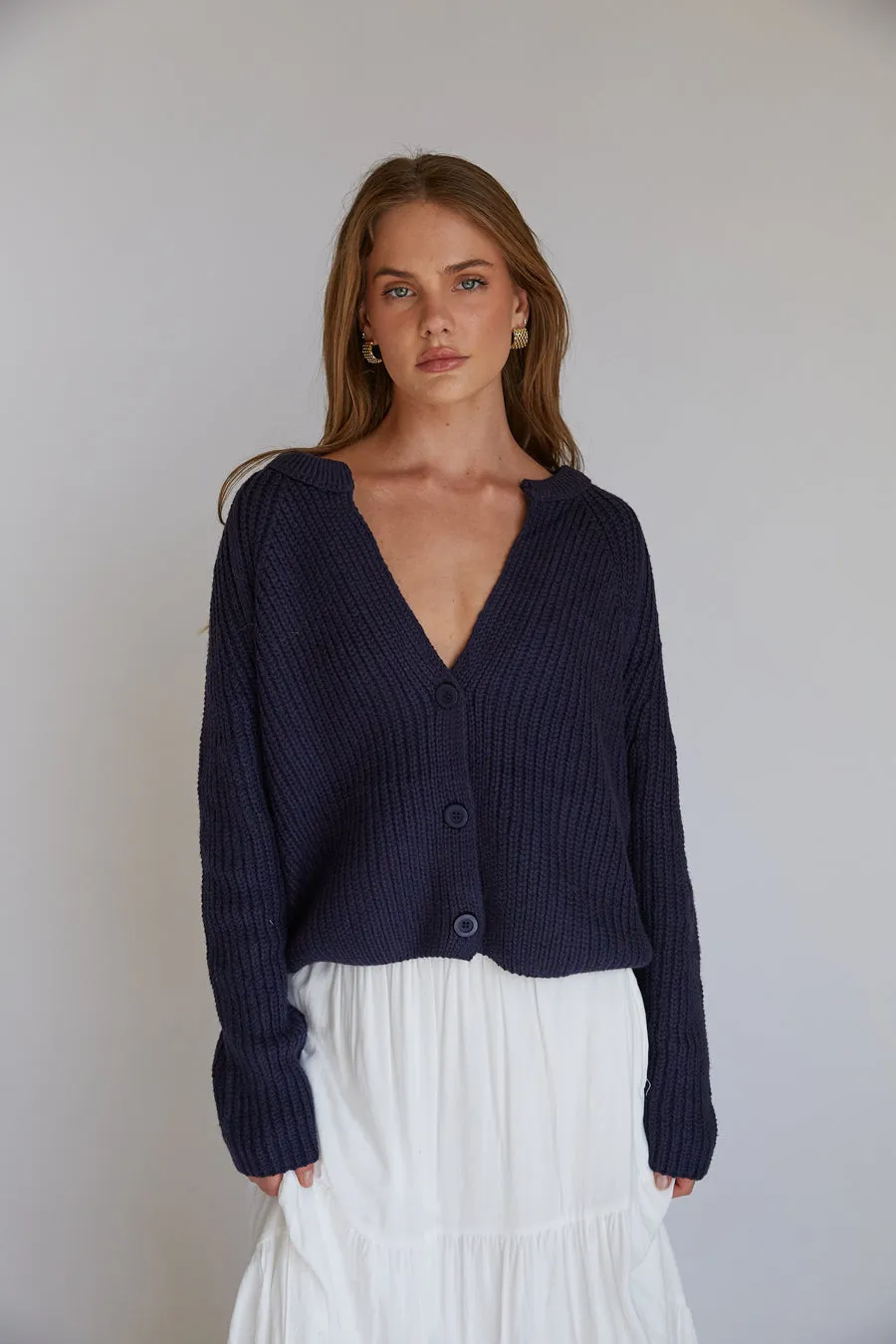 Iris Chunky Knit Button Up Cardigan