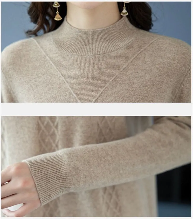 Ivyshape | Autumn Winter Women's Sweater Sweater Mid-Length Low