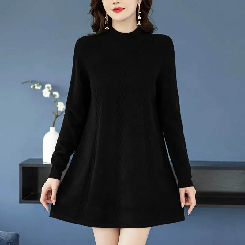 Ivyshape | Autumn Winter Women's Sweater Sweater Mid-Length Low