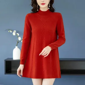 Ivyshape | Autumn Winter Women's Sweater Sweater Mid-Length Low