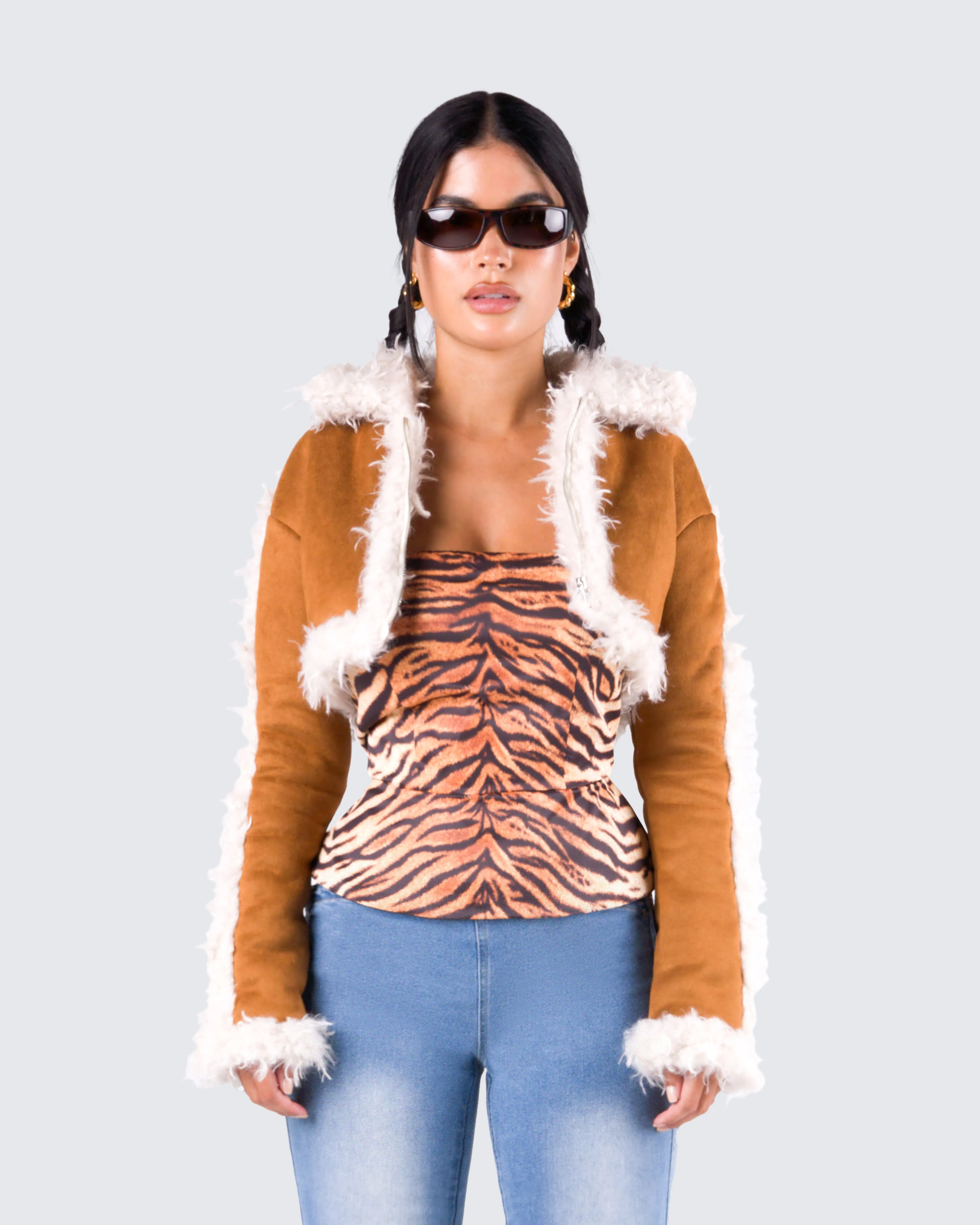 Juliana Tan Faux Shearling Jacket