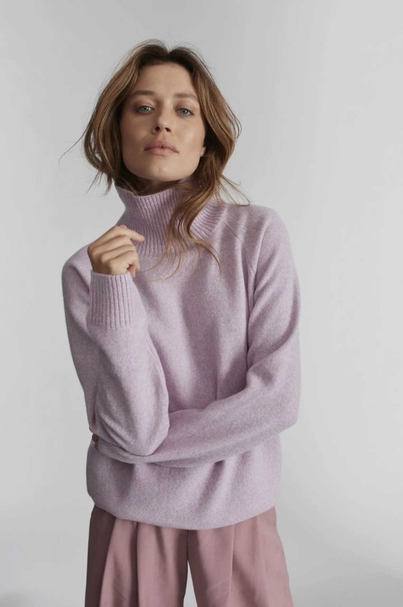 knit high neck - lavender