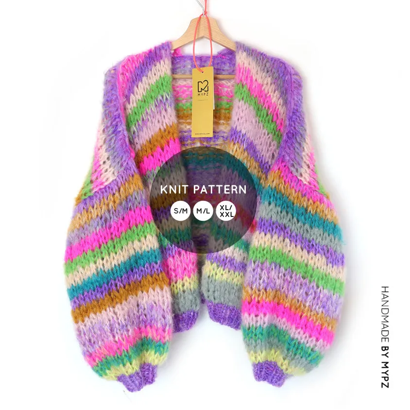 Knitting pattern – MYPZ Short Chunky Mohair Cardigan Aurora No.15 (ENG-NL)