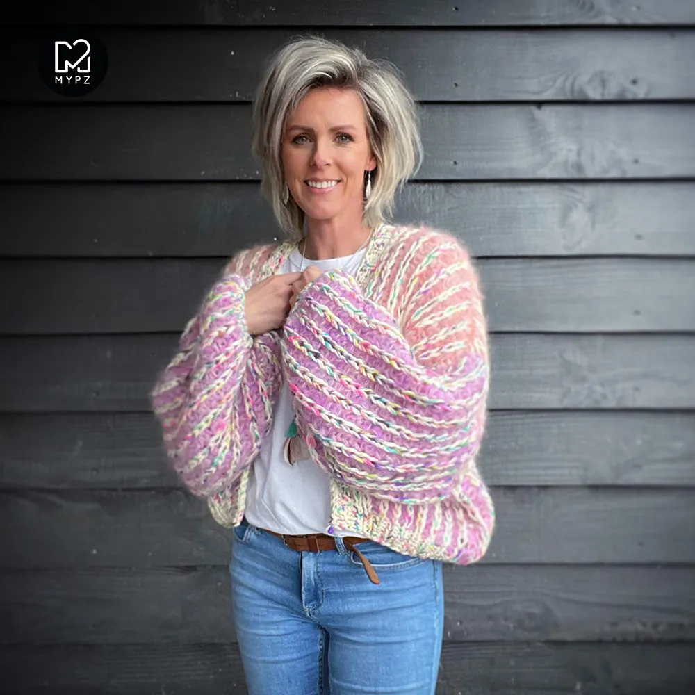 Knitting pattern – MYPZ Short Chunky Mohair Rib Cardigan Blush No.12 (ENG-NL)