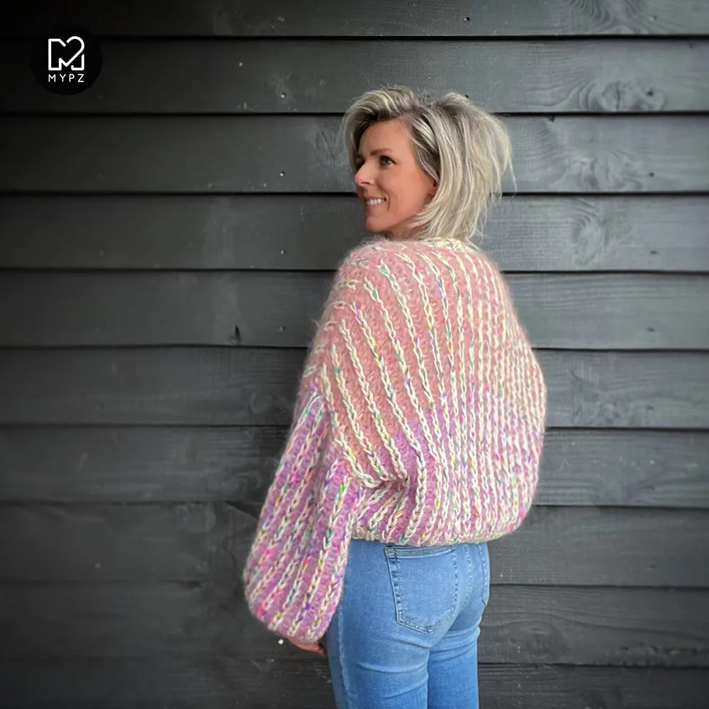 Knitting pattern – MYPZ Short Chunky Mohair Rib Cardigan Blush No.12 (ENG-NL)