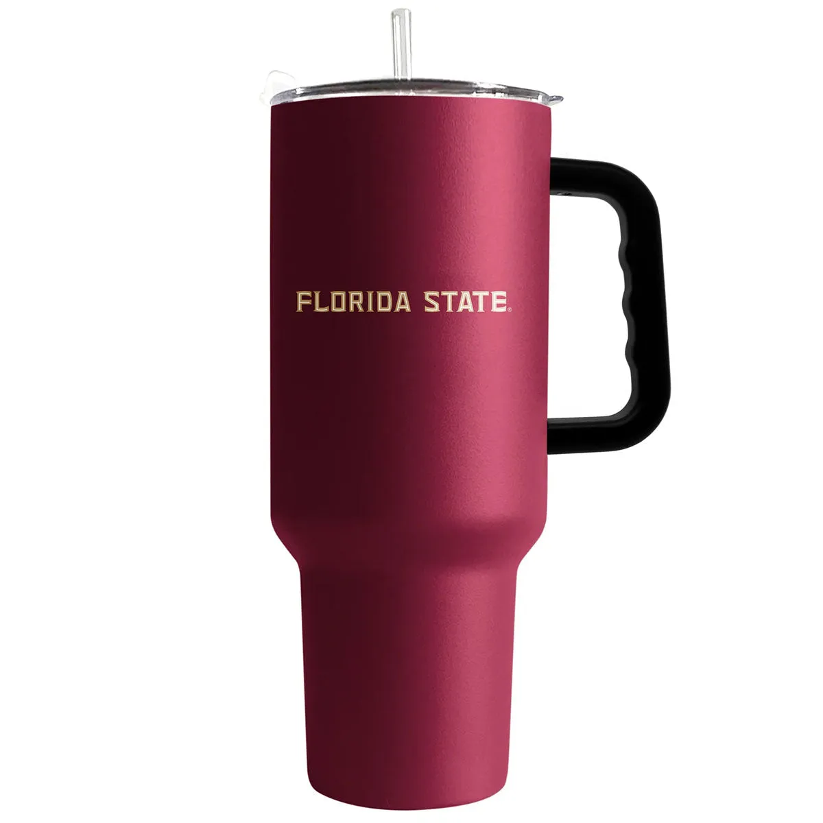 Logo Brands Seminole Head 40oz Powder Coated Stainless Steel Travel Tumbler - Garnet