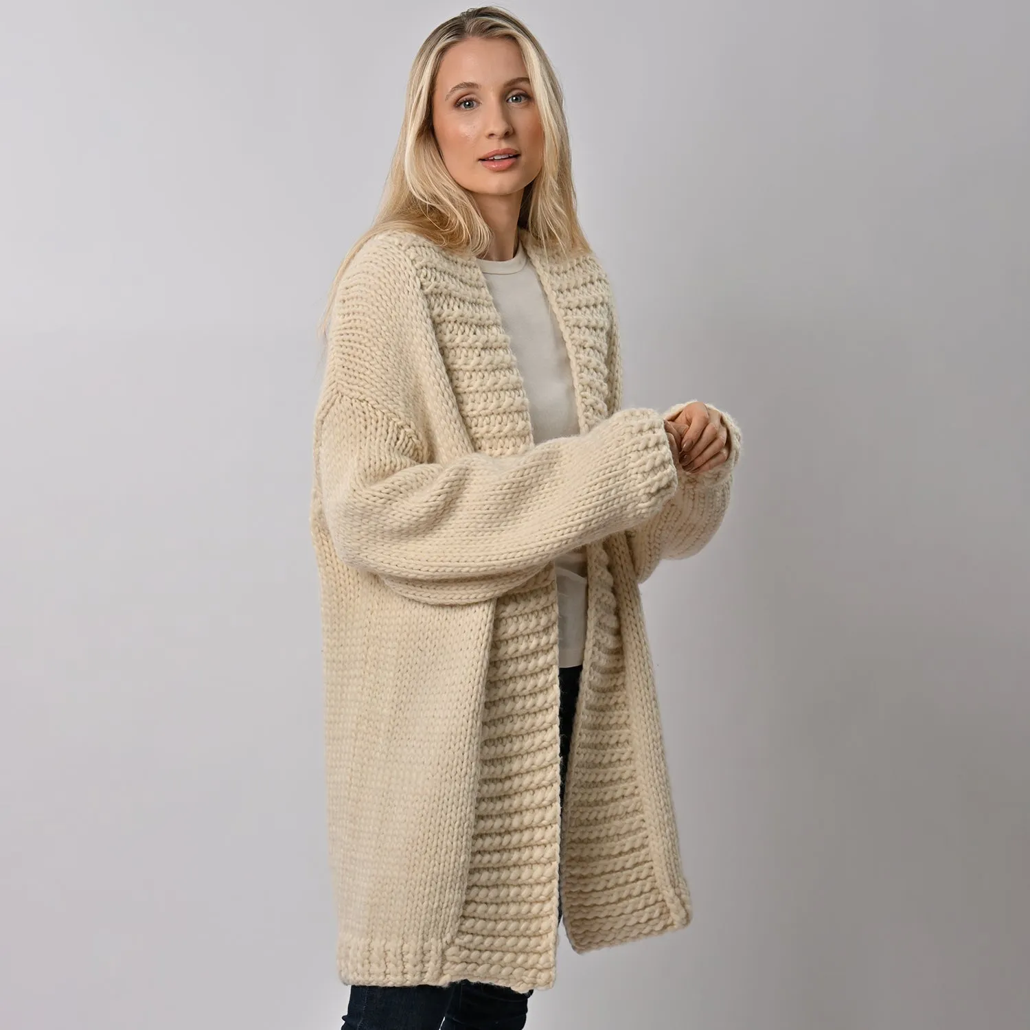 Long Cardigan Knitting PDF Pattern