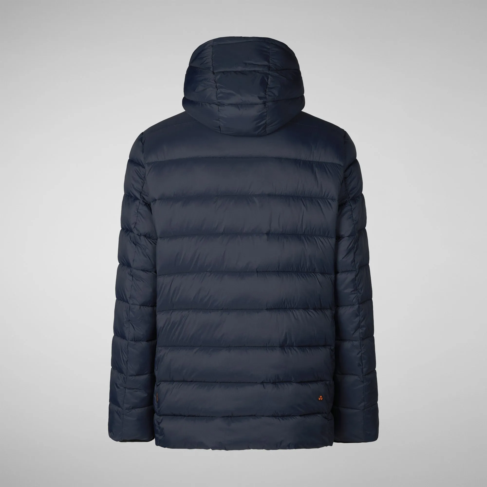 Man's animal free hooded puffer jacket Lyle in blue black