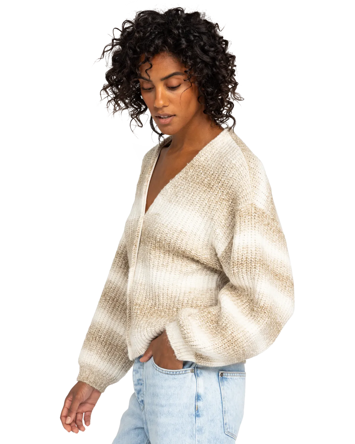 Marble Gradient Cardigan in Parchment