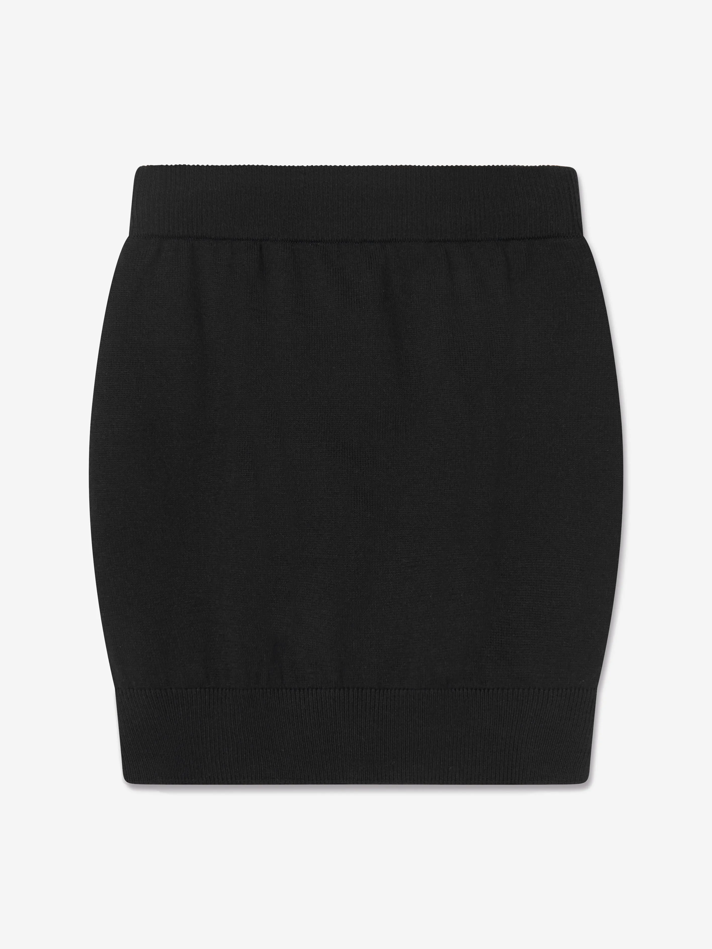 Moschino Girls Wool Knitted Skirt in Black