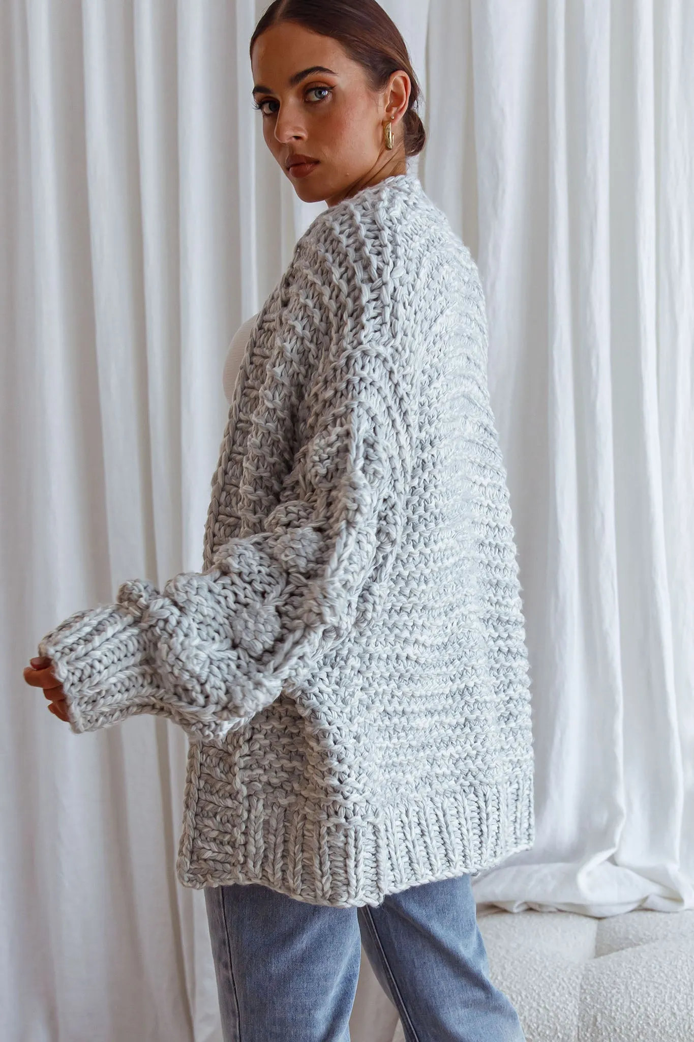 Moscow Chunky Knit Oversized Cardigan Marble