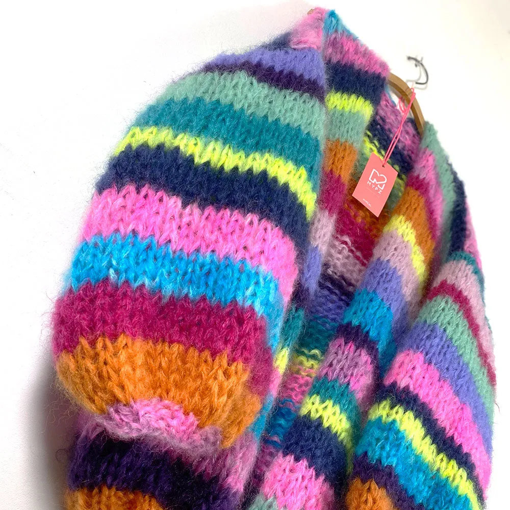 MYPZ Chunky Mohair Rainbow Cardigan