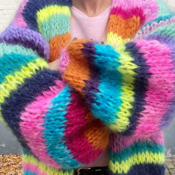 MYPZ Chunky Mohair Rainbow Cardigan