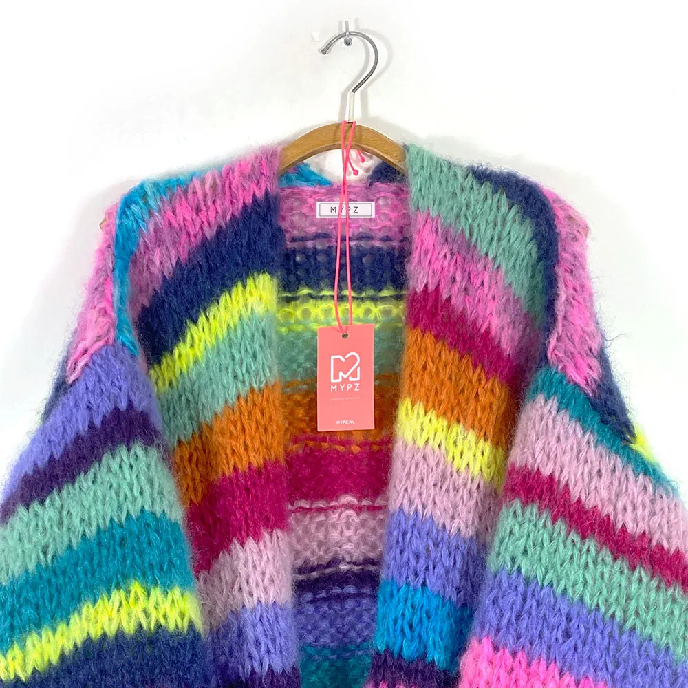 MYPZ Chunky Mohair Rainbow Cardigan