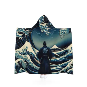 Mystic Samurai- Kanagawa Waves Hooded Blanket