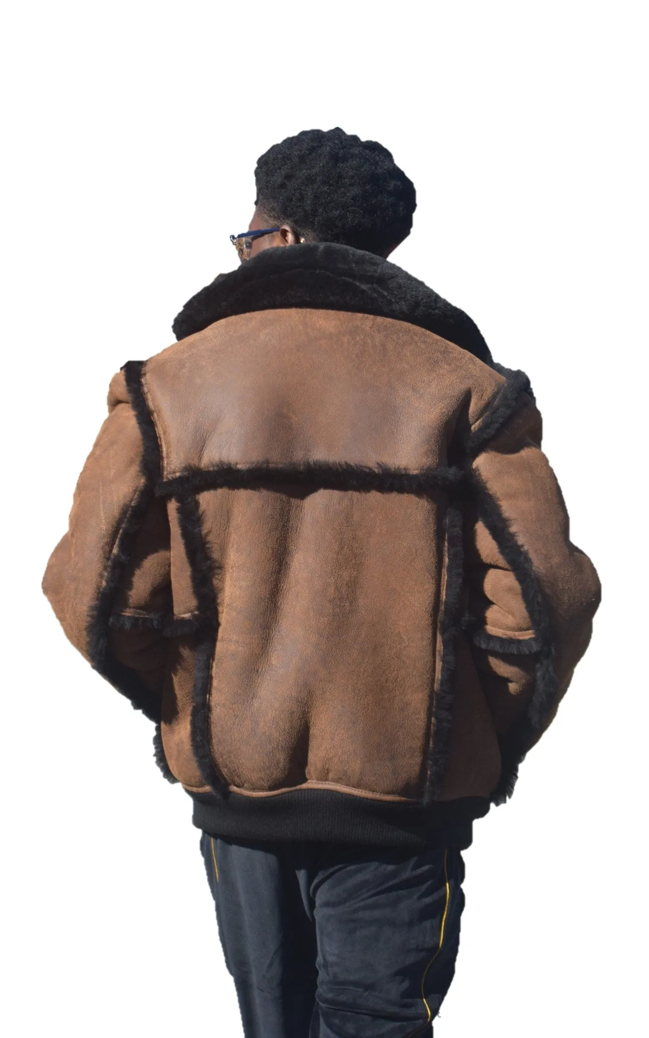 Old School Shearling Bomber Jacket # 6650