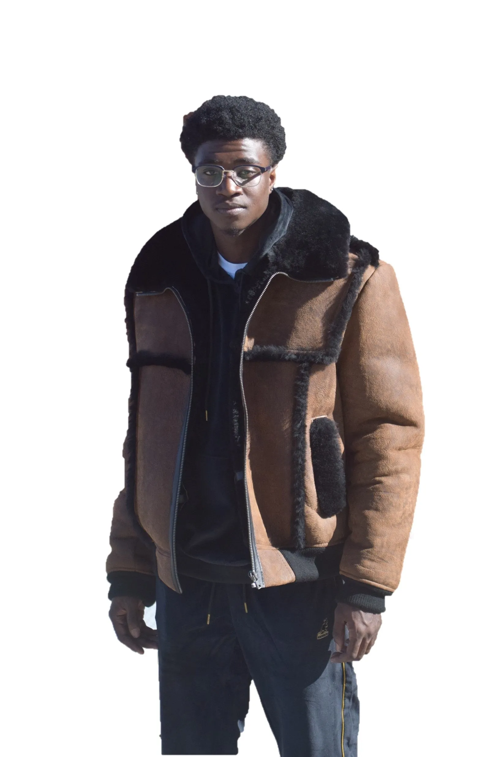 Old School Shearling Bomber Jacket # 6650