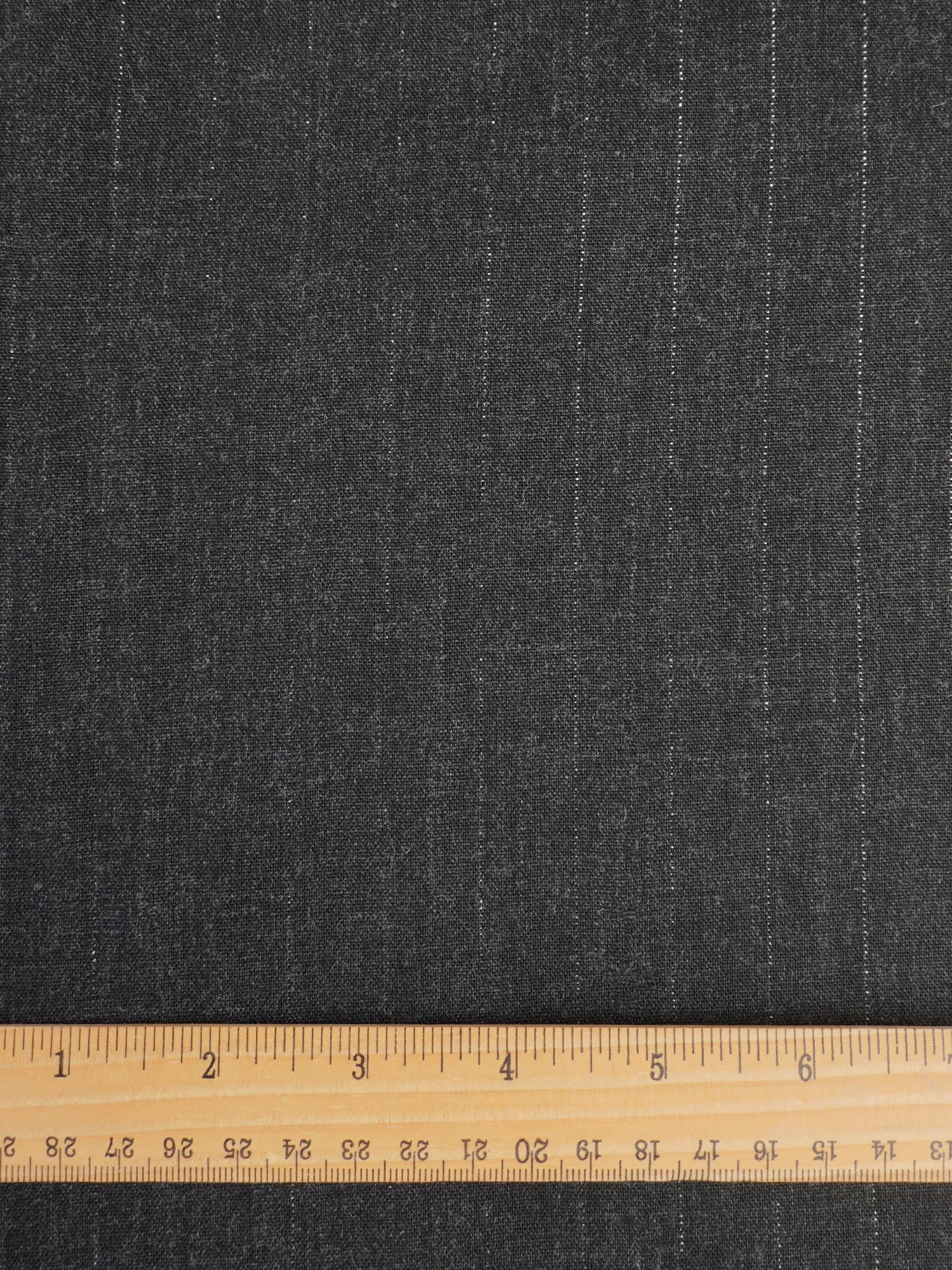 Pinstripe Italian Suiting Deadstock - Charcoal   Metallic