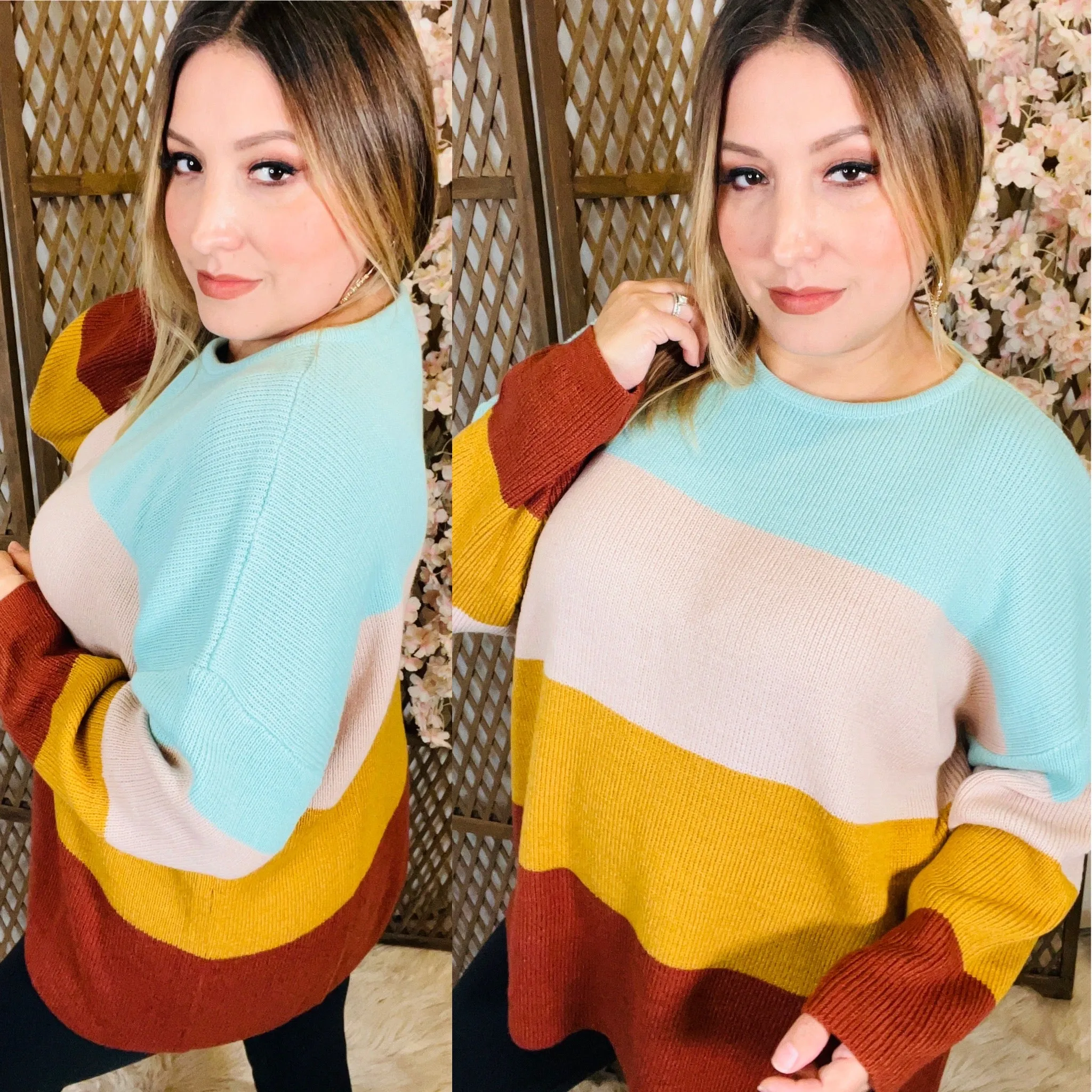 Scoop Neck Stripe Sweater