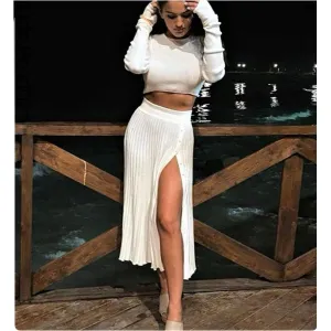 Sexy Knitted Top & Skirt Set