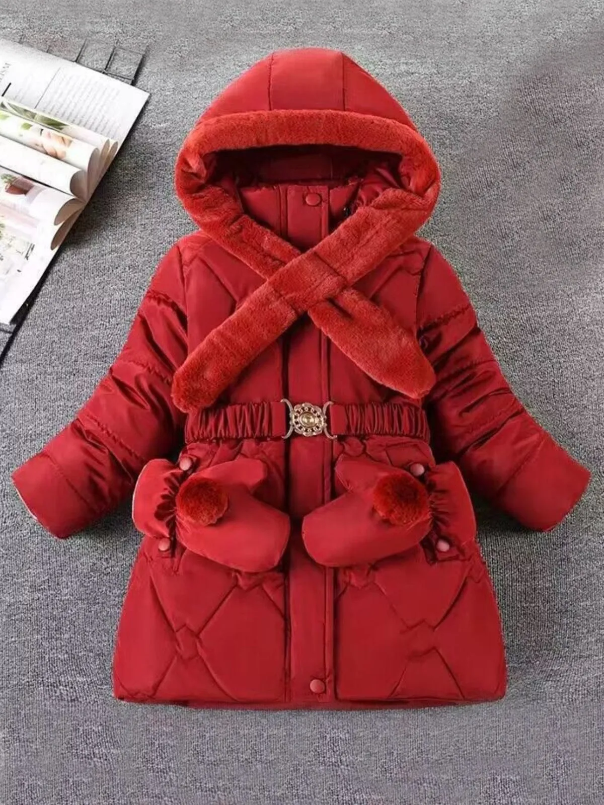 Snowy Strolls Belted Parka Jacket