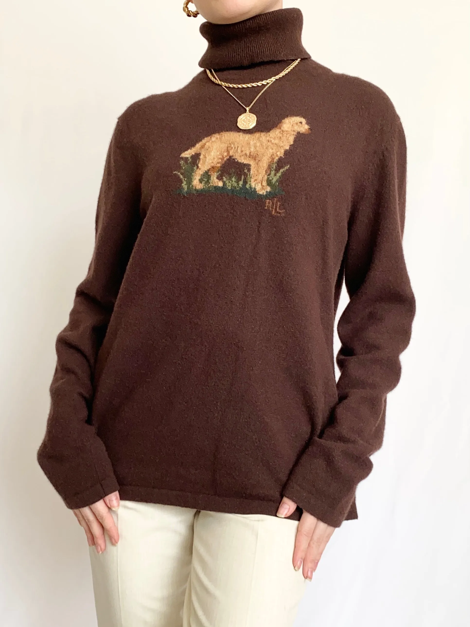 Vintage Ralph Lauren Golden Retriever Turtleneck (M/L)