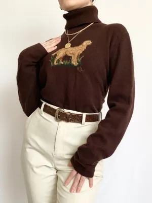 Vintage Ralph Lauren Golden Retriever Turtleneck (M/L)