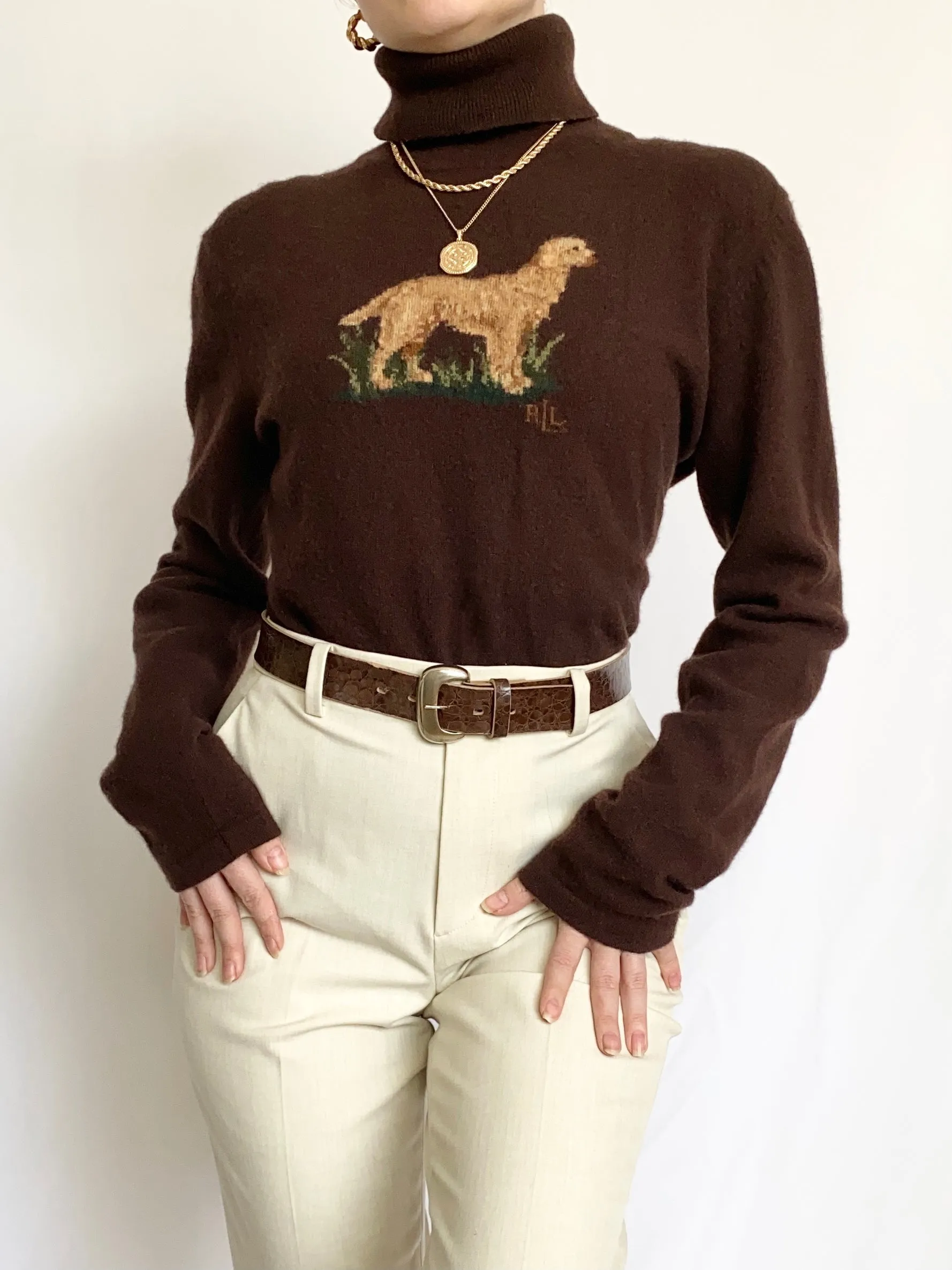 Vintage Ralph Lauren Golden Retriever Turtleneck (M/L)